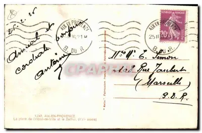 Aix-en-Provence — Stadhuis en Klokkenstoel (16e eeuw) — Rella, n° 1.047 — Achterkant