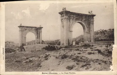 Bilhete postal antigo Saint Chamas Le Pont Flavien