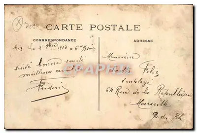Aix-en-Provence — A grande Fontaine — Coll. Jaussaud, Aix-en-Provence — Verso