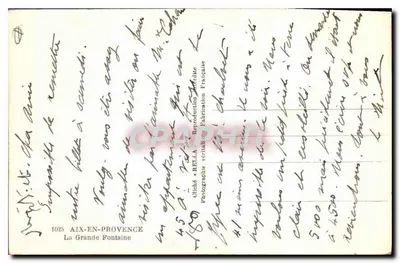 La Grande Fontaine — Aix-en-Provence — Fotografia dell'Editore Rella — Verso
