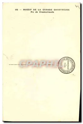 Pic Chamechaude — Masyw Grande Chartreuse — Wydawnictwo Zabytków, Paryż — Rewers