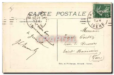 Okręgi VOIRON (Isère) — La Grande Chartreuse — Wejście do Pustki — Wydawnictwo Wiosny, Armand - Voiron — Rewers