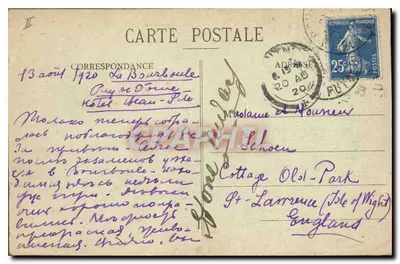 La Bourboule — Widok z drogi Charlet — wydawca nieznany — Rewers