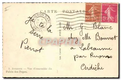 Avignon — Algemene uitzicht van het Paleis van de Paus — Le Cartes A. ALBI — Achterkant