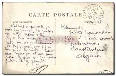 Avignon — Pałac Papieski — widok pałacu i statuy Wolności — wydawca F.93, nr 10 — Rewers