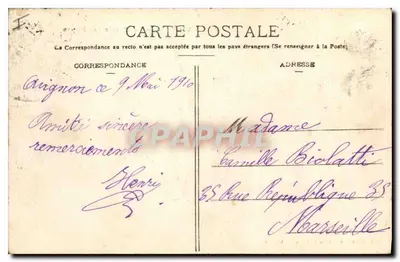 Avignon — Pałac Papieski — Wydawca Soumillie, n°2 — Rewers