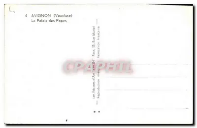 Avignon (Vaucluse) — Pałac Papieski — Wydawnictwo Sztuki 'AVIGNON' — Rewers