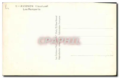 Avignon (Vaucluse) — Zamek — Wydawnictwo Sztuki Avignon — Rewers