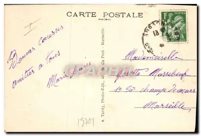 A Sainte-Baume (Var) — Vista geral — A Hostellerie e a Gruta — A. Tardy, Photo-Ed., Marselha — Verso