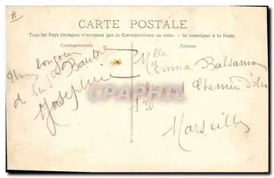 Saudação da Sainte Baume — Carta postal ilustrada com selo de 40 centavos — Verso