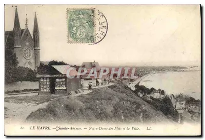 Le Havre — Sainte-Adresse — Igreja de Nossa Senhora dos Flocos e a Cidade — LL.