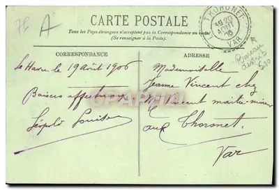 Le Havre — Sainte-Adresse — Igreja de Nossa Senhora dos Flocos e a Cidade — LL. — Verso