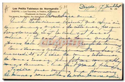Dieppe — Wieże, Zamek i Esplanada Kasyna — Mona, N° 29 — Rewers