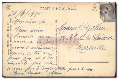 Riquewihr — Vieille Porte — gravure par Rieber & Cie — Verso