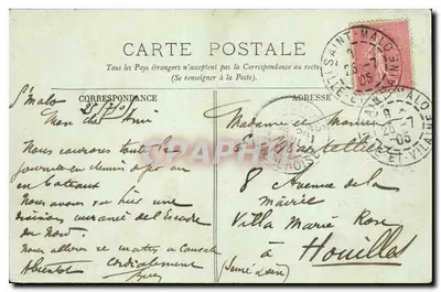 Saint-Malo — Os Muros e a Praia — LL. — Verso