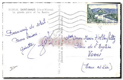 Saint-Malo — A grande porta e os bassins — La Cigogne, n°7 — Verso