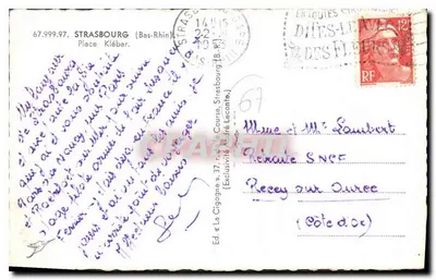 Place Kléber — Strasbourg — Wyd. La Cigogne, n° 67.999.97 — Rewers