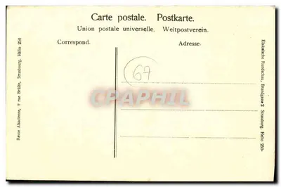 Strasbourg — widok z lotu na katedrę — Revue Akadémie, Strasbourg — Rewers