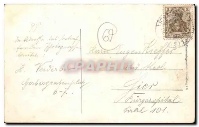 Strasburg - Pałac Cesarski — widok budynku z wieloma nazwami w wielu językach — Rewers