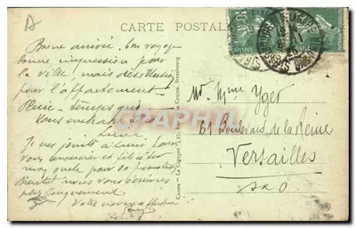 Strasburg — Place Kléber — widok katedry i rynku — wydawca kart 'La Cigogne' nr 306 — Rewers