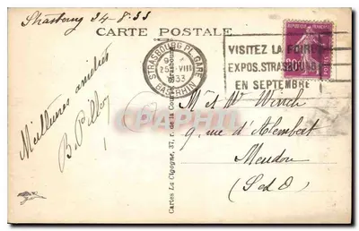 Strasburg — Dom Kammerzell — Kartka pocztowa nr 142 — Rewers
