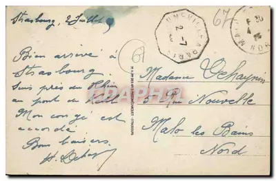 Strasbourg - Plac Kléber i Hotel Maison Rouge — wydawca nie widoczny, numer serii 480 — Rewers