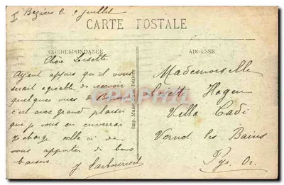 Béziers — Les Allées Paul-Riquet z lotu ptaka — Imp. Mazet-Pons, Béziers — Rewers