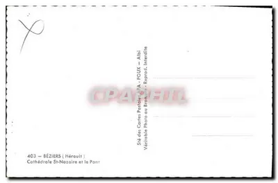 Béziers — Catedral de São Nazário e o Ponte — APA — Verso