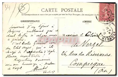 Béziers — Vista General — M. Pons, fotógrafo — Reverso