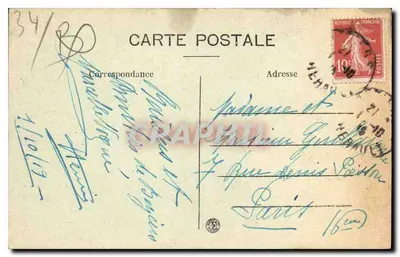 Béziers — Estátua de Paul Riquet — Clareton, livreiro-editor — Verso