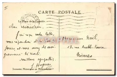 Place de la Comédie — Montpellier — Przedstawiono przez pana Deschiensa — Rewers