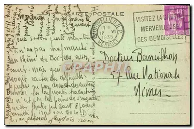 Montpellier (Hérault) — Widok z Arceaux — wydawca V.20N — Rewers