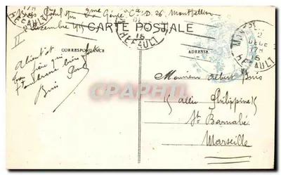 Montpellier — A Place de la Comédie — Edição Roussel, 3, rue Baudin, Montpellier — Verso