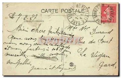Montpellier — La Tour des Pins — J. Joud — Verso