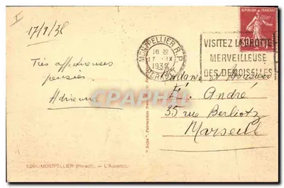 Aquedukt w Montpellier — widok panoramiczny — wydawca Rella, nr 1.084 — Rewers