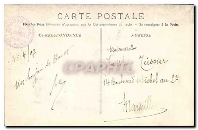 Les Baux - Rue des Fours et le Château — wydawca E. Leduc, nr 3784 — Rewers