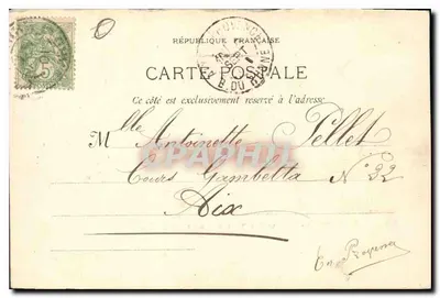 Tarascon — Zamek widziany z strony Rony — Fot. Lagour, Marsylia, n°159 — Rewers