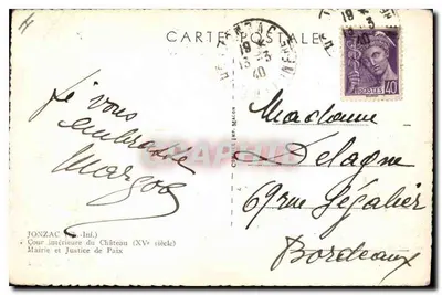 Wewnętrzna dziedzina zamku — Jonzac (Charente) — wydawca Cim — Rewers