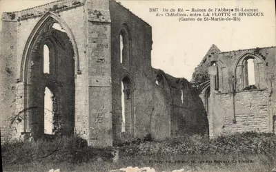 Ilha de Ré — Ruínas da Abadia de São Luís dos Casteliers, entre La Flotte e Rivedoux (Canton de São Martinho de Ré) — R. Berg, 66, rue des Merciers, La Rochelle
