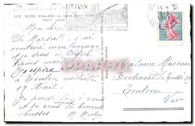 Dijon — Igreja de São Miguel — Editor E. Protet, n° 2075 — Verso