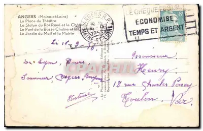 Angers — panoramische weergave — fotograaf Dammog, uitgever — Achterkant