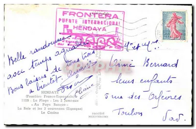 Hendaye — widok panoramiczny i turystyczny — PROCÉDÉ MEXICHROME — Rewers