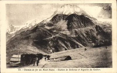 Chemin de fer du Mont Blanc — Estação de Bellevue e Aiguille du Goûter — J. Rosnoliet, Annemasse (Île-Savoie)