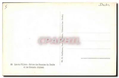Lago de Villers — Entrada a los bacinos del Doubs y los Bronets (Suiza) — Ed. H. Guillaume — Reverso