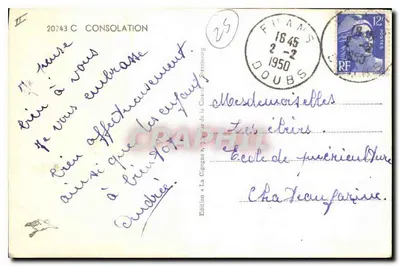 Widok z La Cigogne — Wydanie z La Cour de Synebourg — n° 20743 C — Rewers