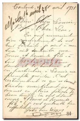 Toulouse - Widok panoramiczny na dzielnice Carmes i Saint-Etienne — Wydawca Ladoüche, nr 189 — Rewers