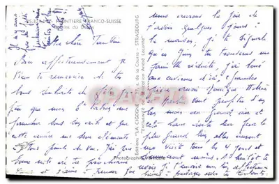 Jezioro Cigogne — Granica francusko-szwajcarska — Wydawnictwo 'LA CIGOGNE' - Strasbourg — Rewers