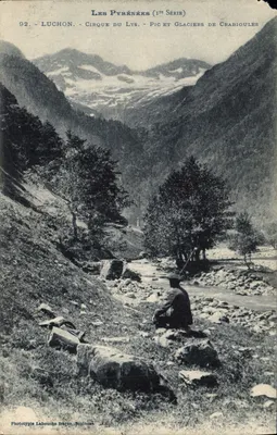 Luchon - Cirque du Lys - Pic et Glaciers de Crabioules — Phototypie Labouche frères, Toulouse, 1re série n°92