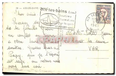 Aix-les-Bains — widok panoramiczny — wydawca Aix-les-Bains Tourisme — Rewers