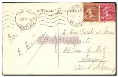 Saint-Malo — Os Muros e a Cale de Dinan — Costa de Esmeralda — editor Lévy, n° 2842 — Verso